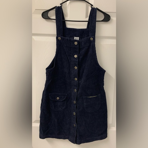 Vintage Squeeze Jeans Corduroy Overall Dress Navy SZ Small - Picture 1 of 5